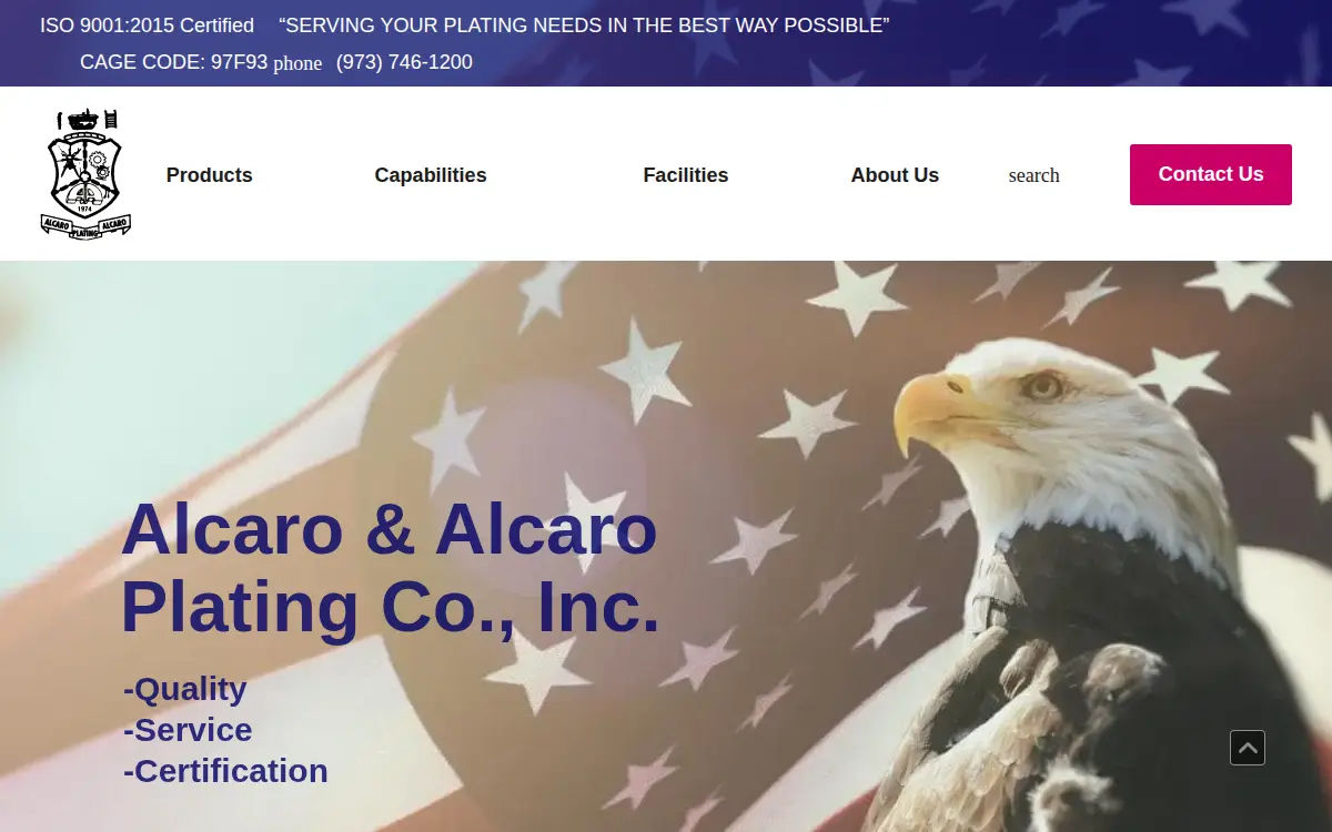 Homepage of Alcaro & Alcaro Plating CO INC