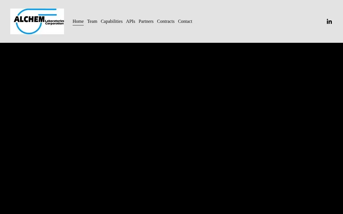 Homepage of Alchem Laboratories Corporation