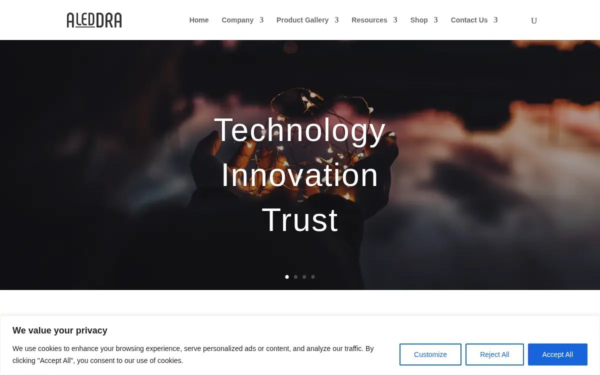 Homepage of Aleddra INC.