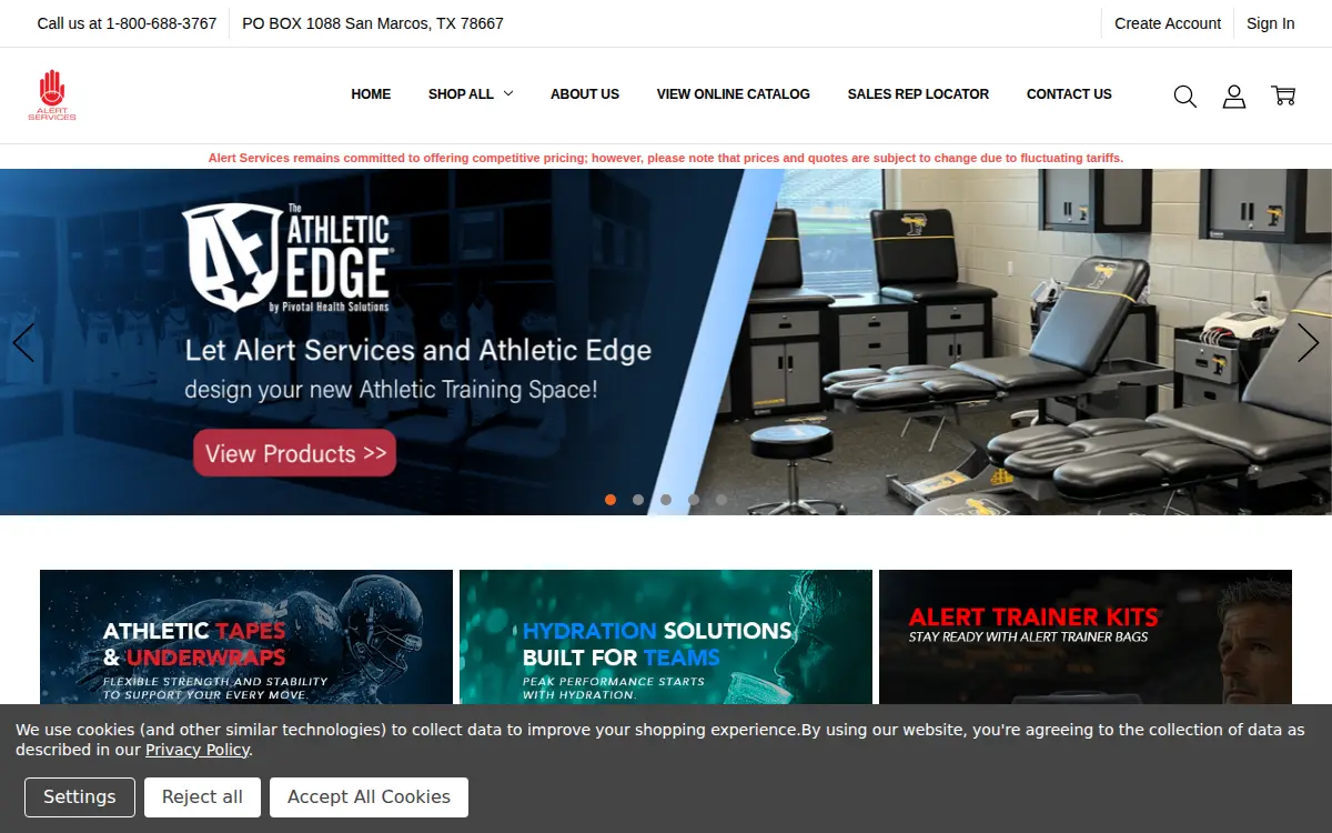 Homepage of Alert Services, INC