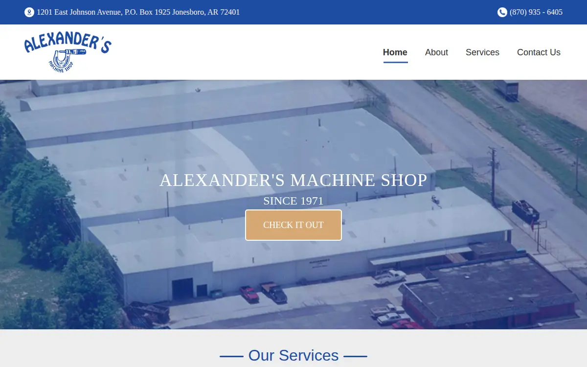 Homepage of Alexander's Machine Shop, INC.