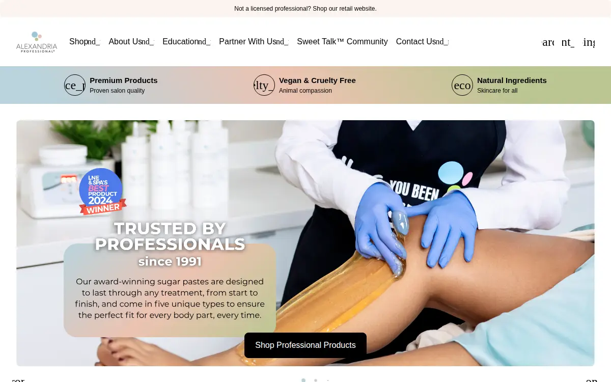 Homepage of Alexandria Professional, LLC