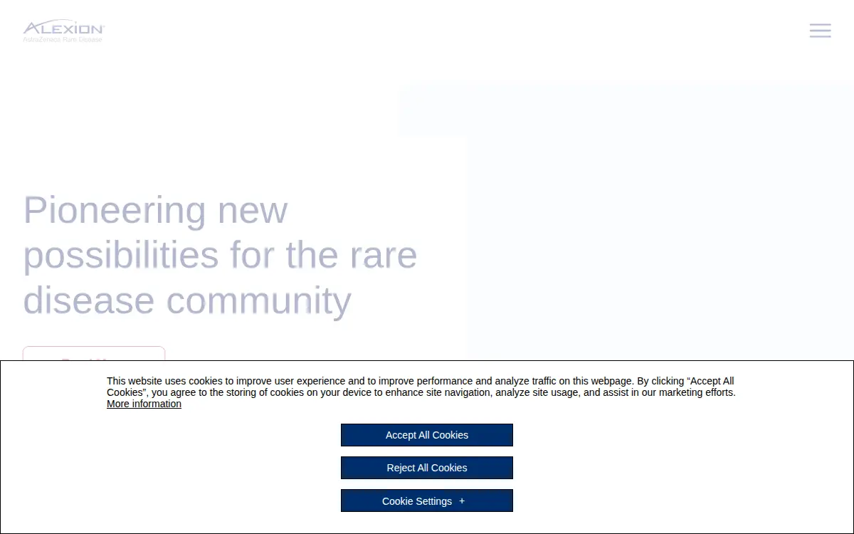 Homepage of Alexion Pharmaceuticals INC