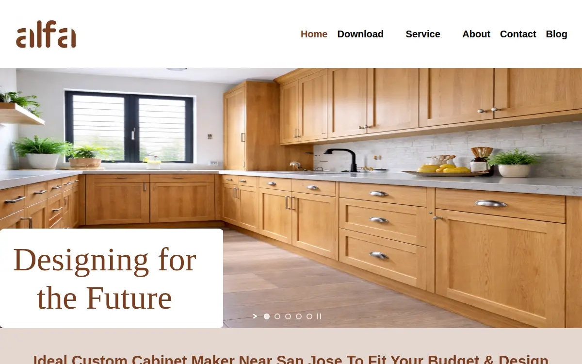 Homepage of Alfa Woodworks LLC