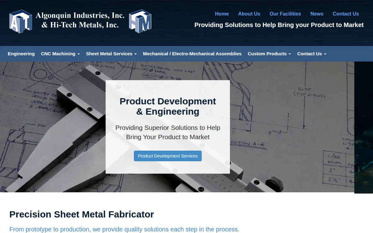 Homepage of Algonquin Industries INC