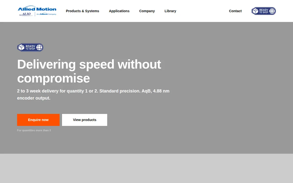 Homepage of Alio Industries, LLC