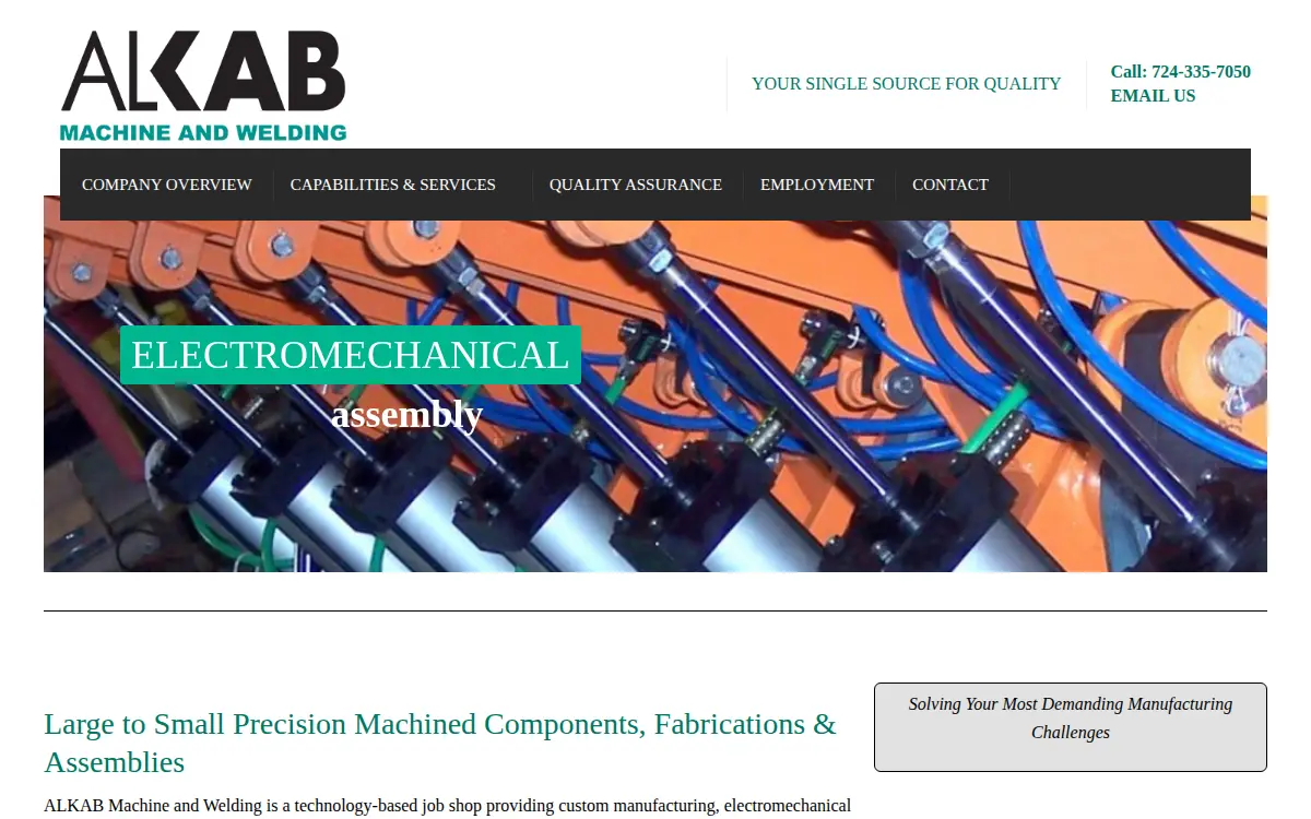 Homepage of Acme Machine & Welding Co., LLC