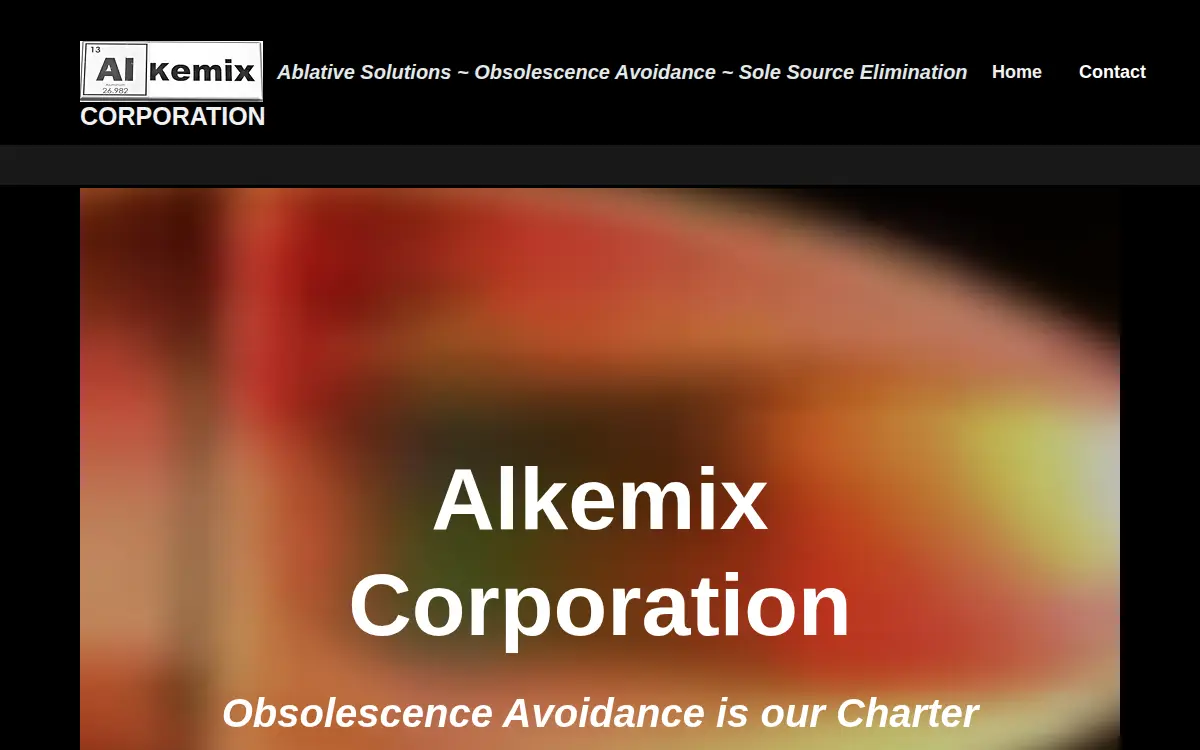 Homepage of Alkemix Corporation