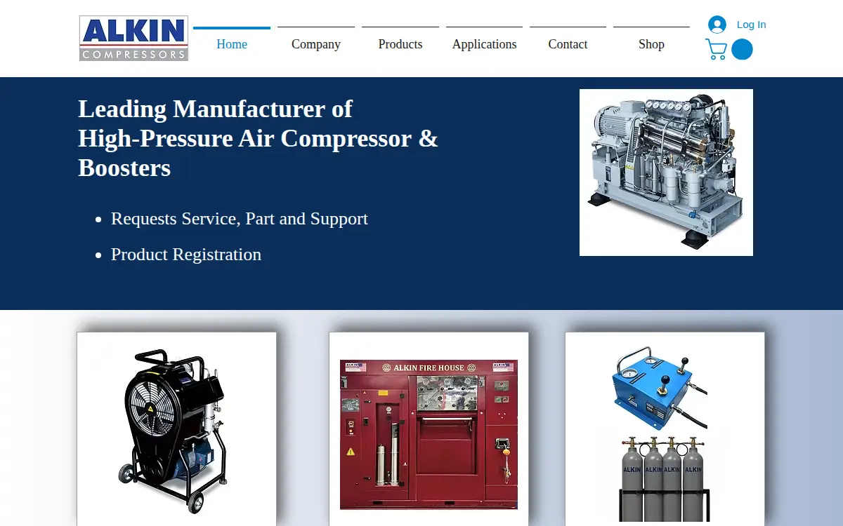 Homepage of Alkin Compressors INC