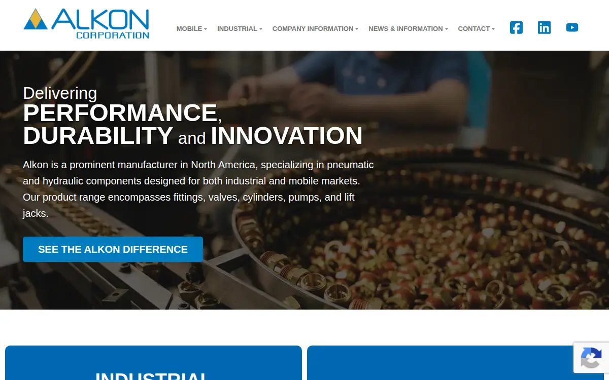 Homepage of Alkon Corporation