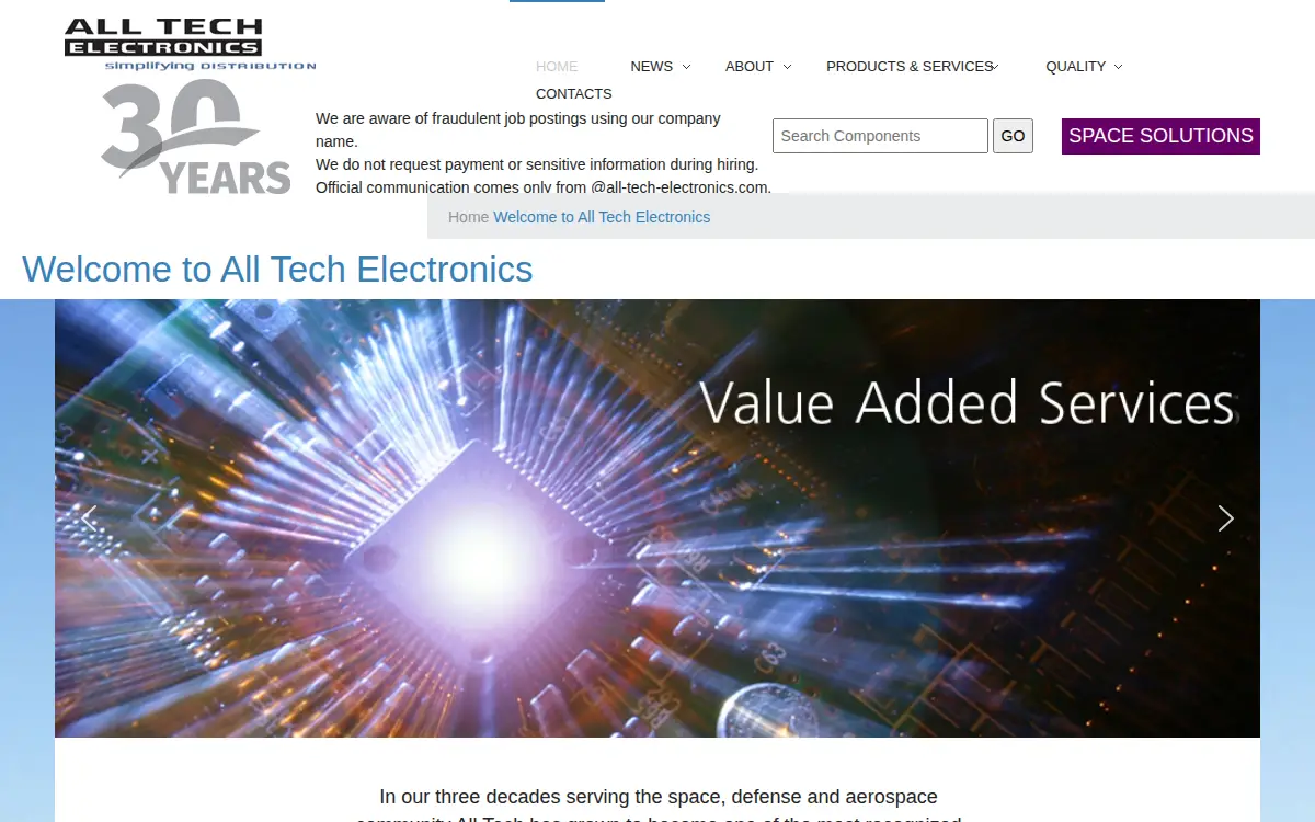 Homepage of All Tech Electronics INC