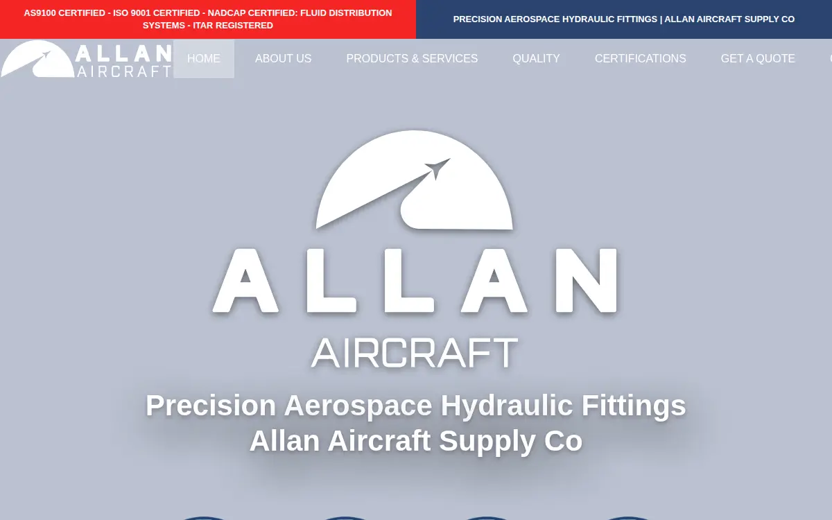Homepage of Allan Aircraft Supply Co., LLC