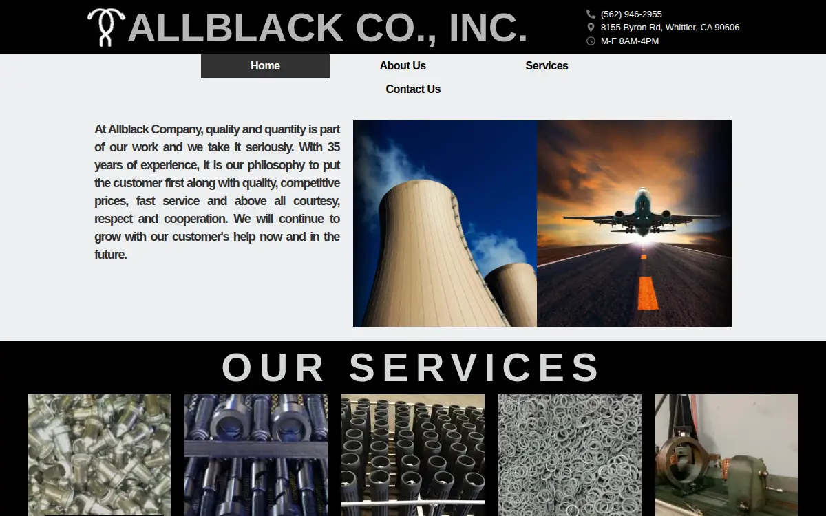 Homepage of Allblack Co., INC.