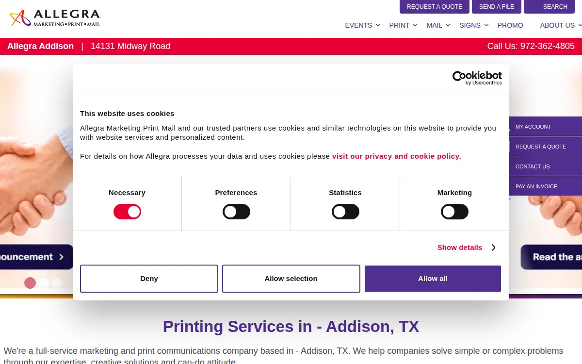 Homepage of Camino Print, INC