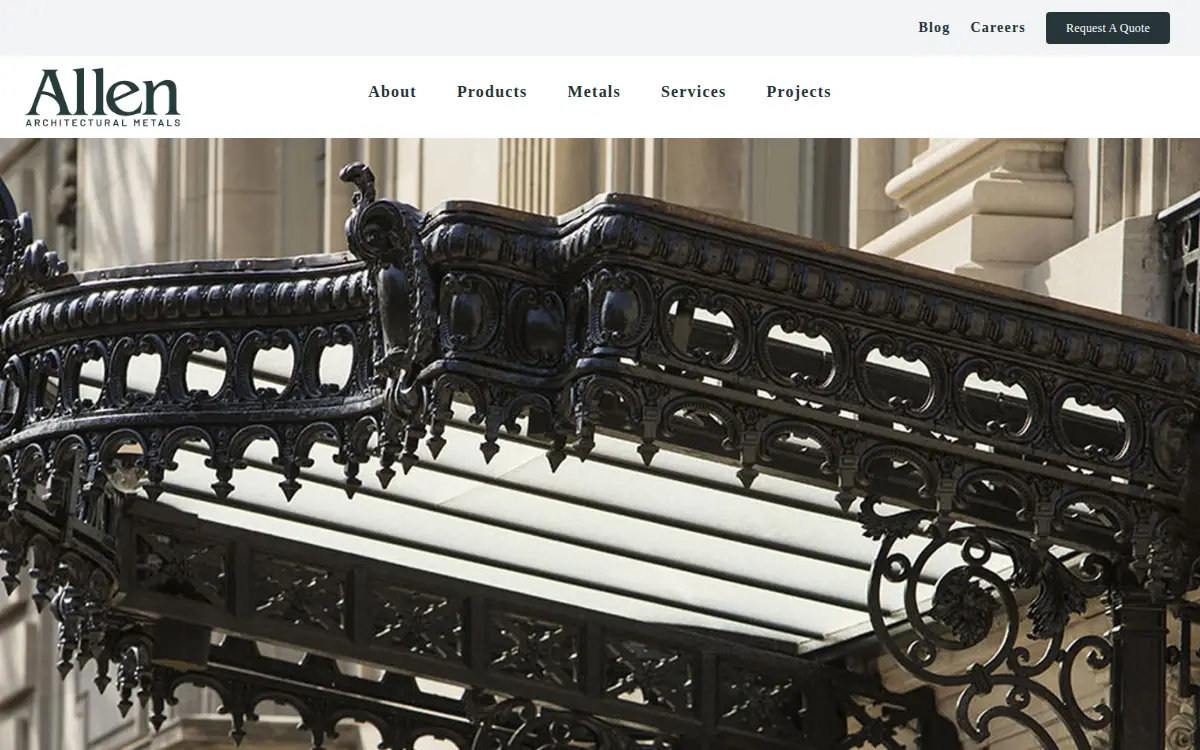 Homepage of Allen Architectural Metals INC