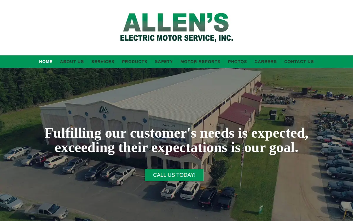 Homepage of Allen's Electric Motor Service, INC.