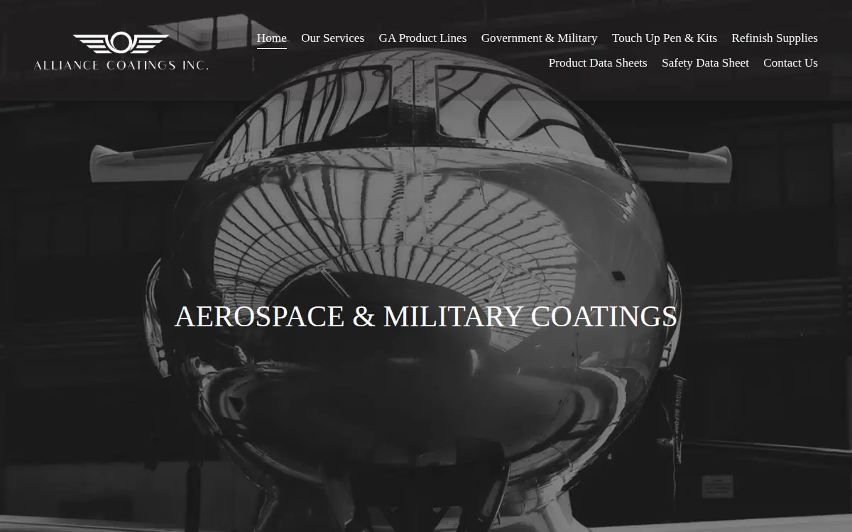 Homepage of Alliance Coatings, INC.
