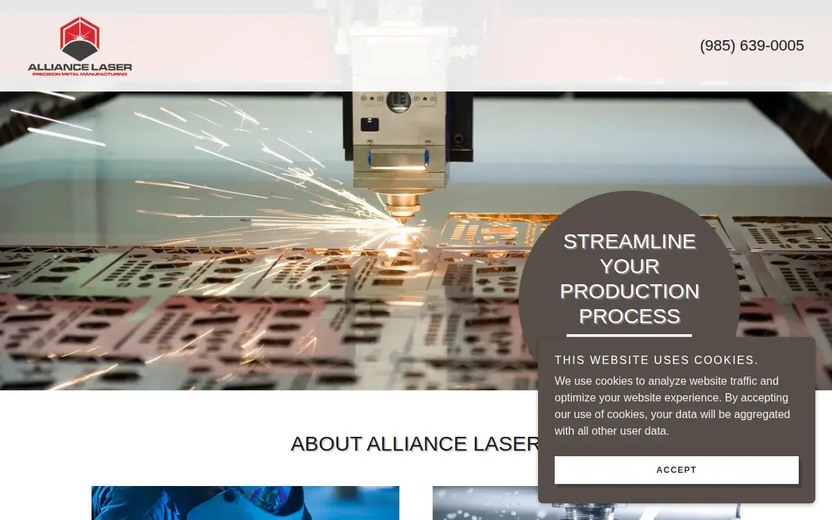 Homepage of Alliance Laser INC