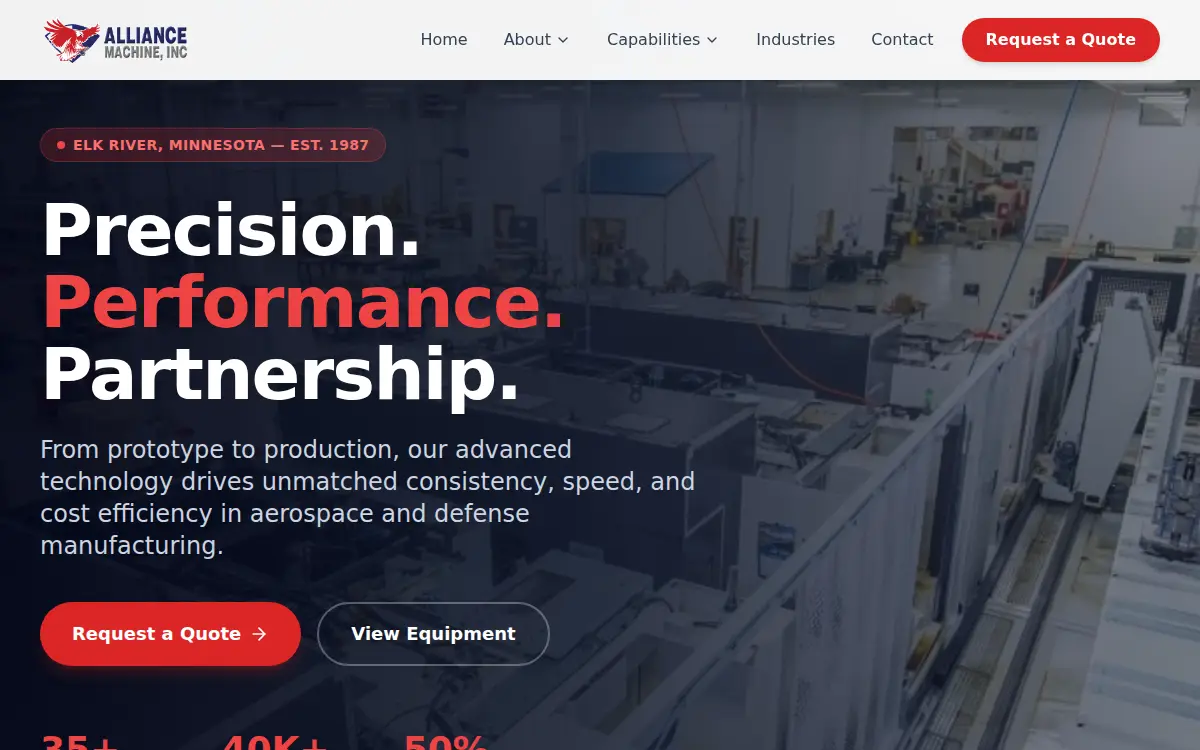 Homepage of Alliance Machine INC