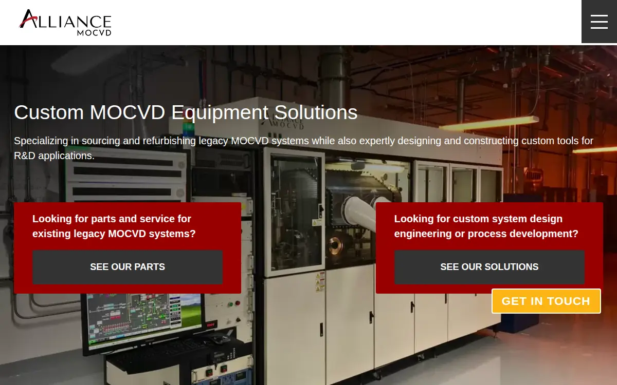 Homepage of Alliance Mocvd LLC