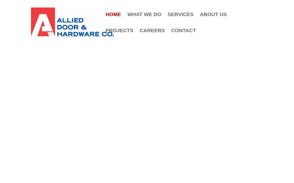 Homepage of Allied Door & Hardware Company, INC.
