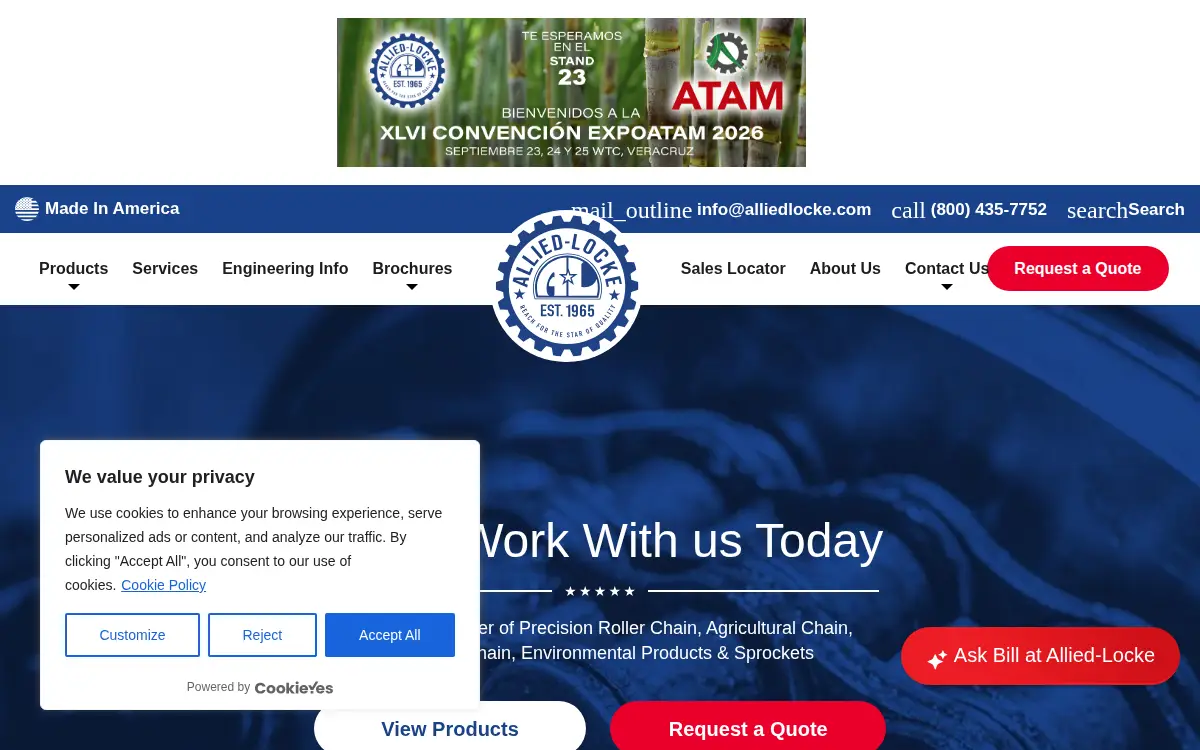 Homepage of Allied Locke Industries INC