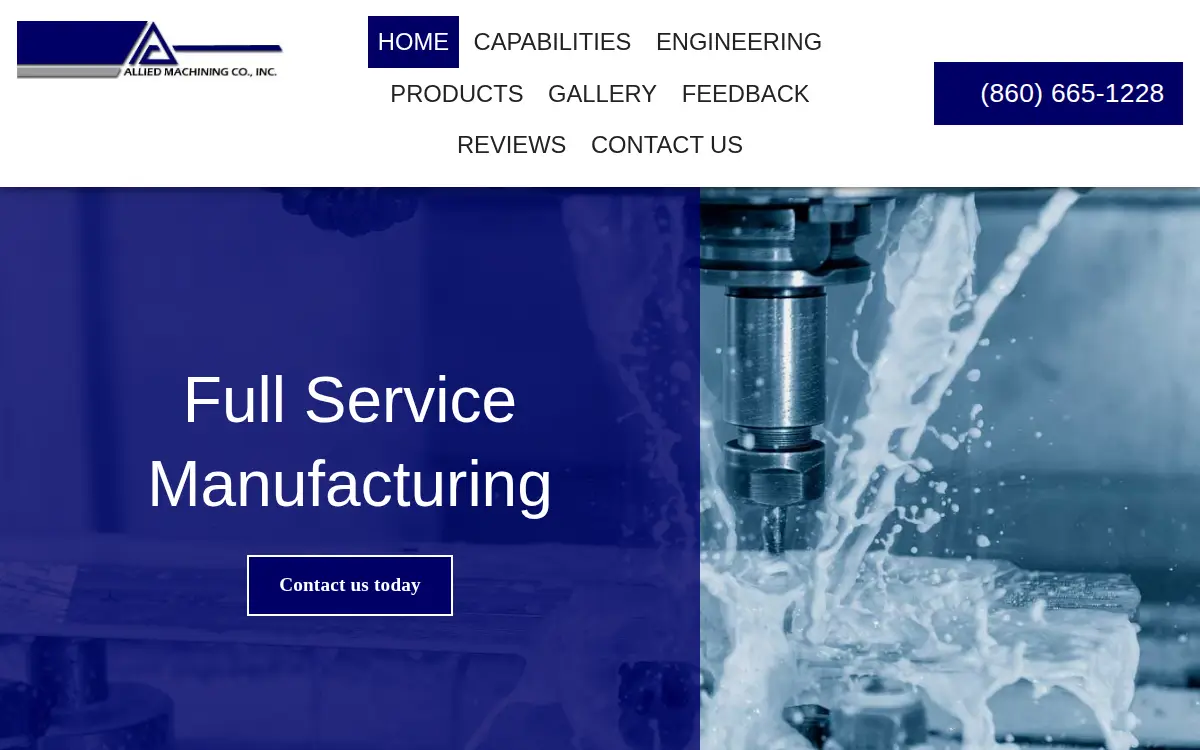 Homepage of Allied Machining Co., INC.