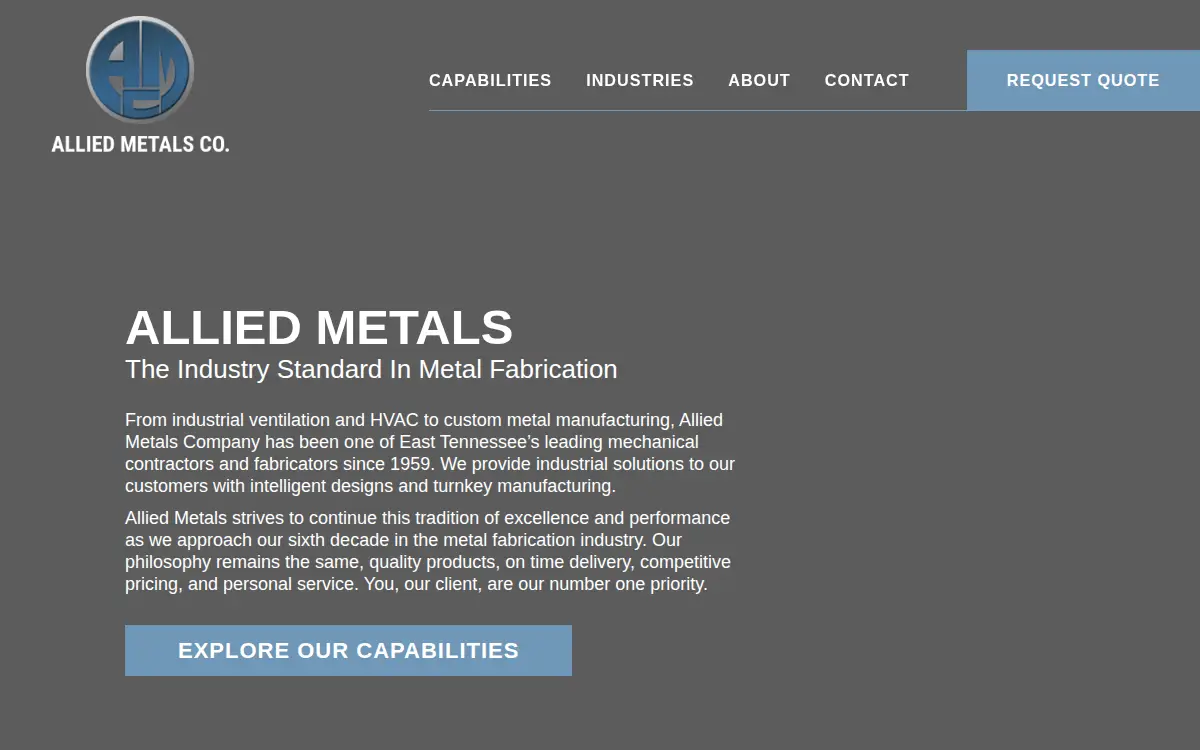 Homepage of Allied Metals CO