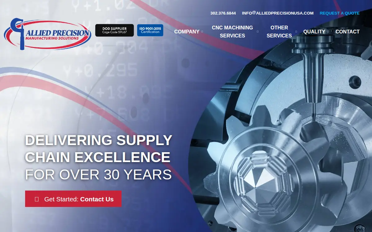 Homepage of Allied Precision, INC.