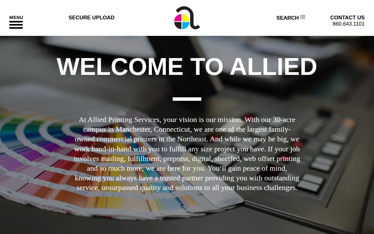 Homepage of Allied Printing Services, Incorporated