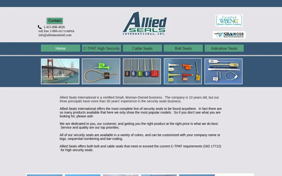Homepage of Allied Seals International, INC.