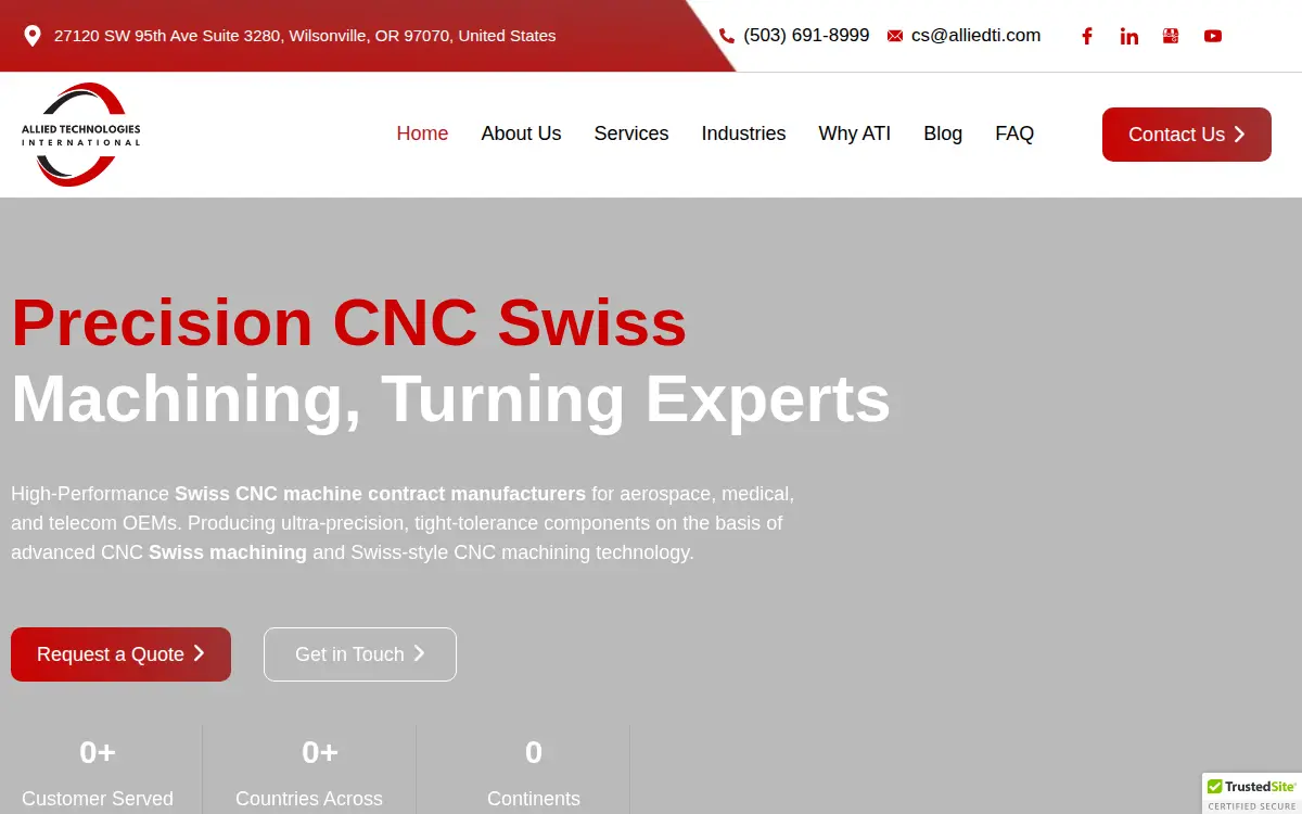 Homepage of Allied Technologies International, INC.