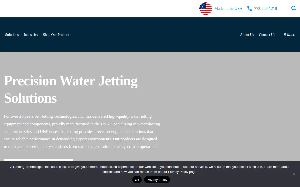Homepage of All Jetting Technologies, INC.