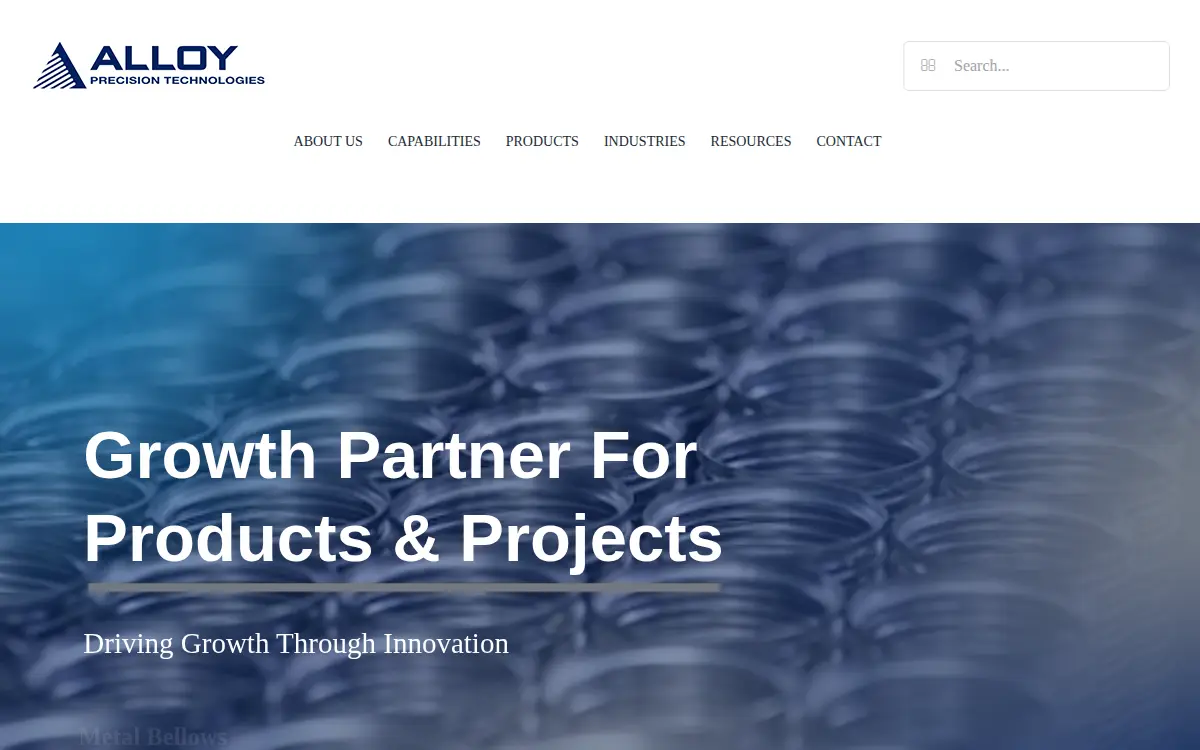 Homepage of Alloy Precision Technologies, INC