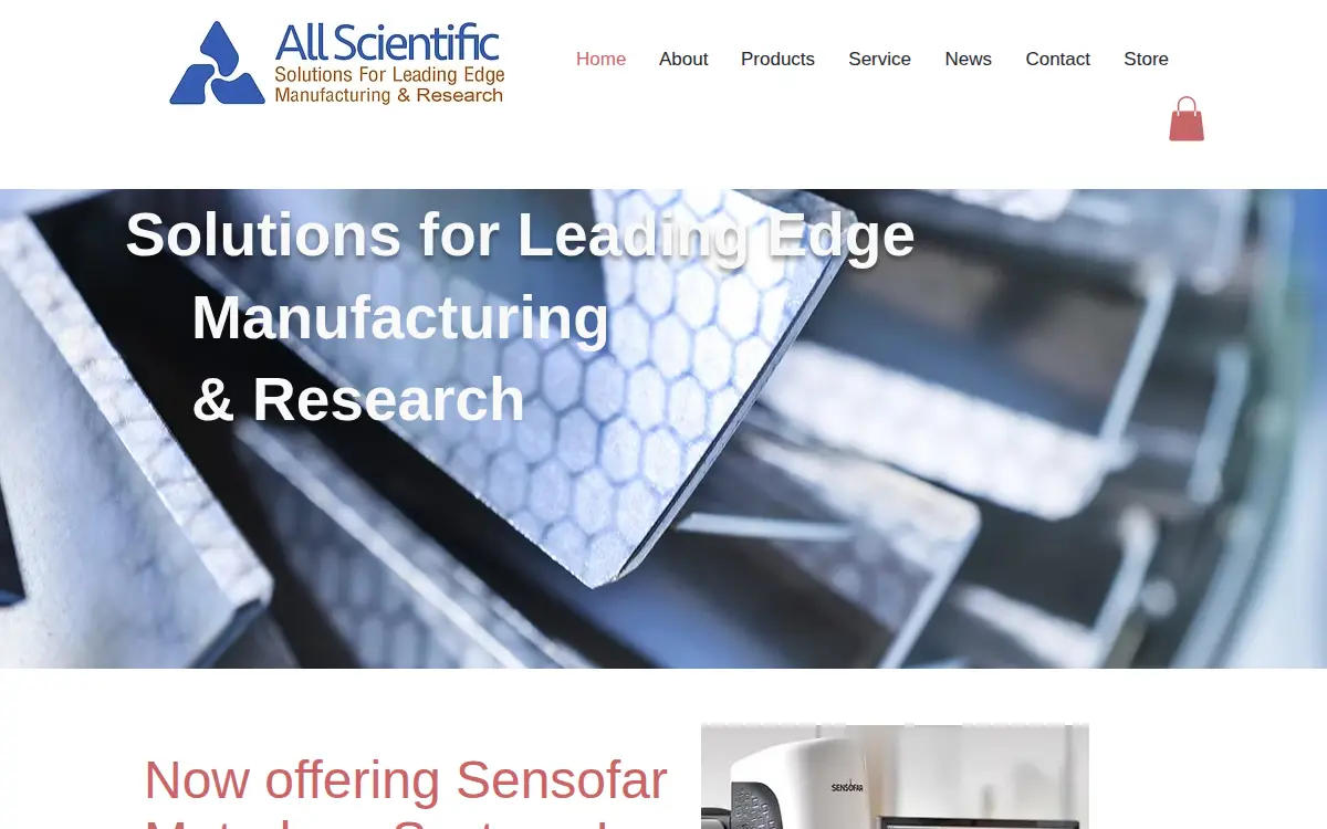 Homepage of All Scientific, LLC