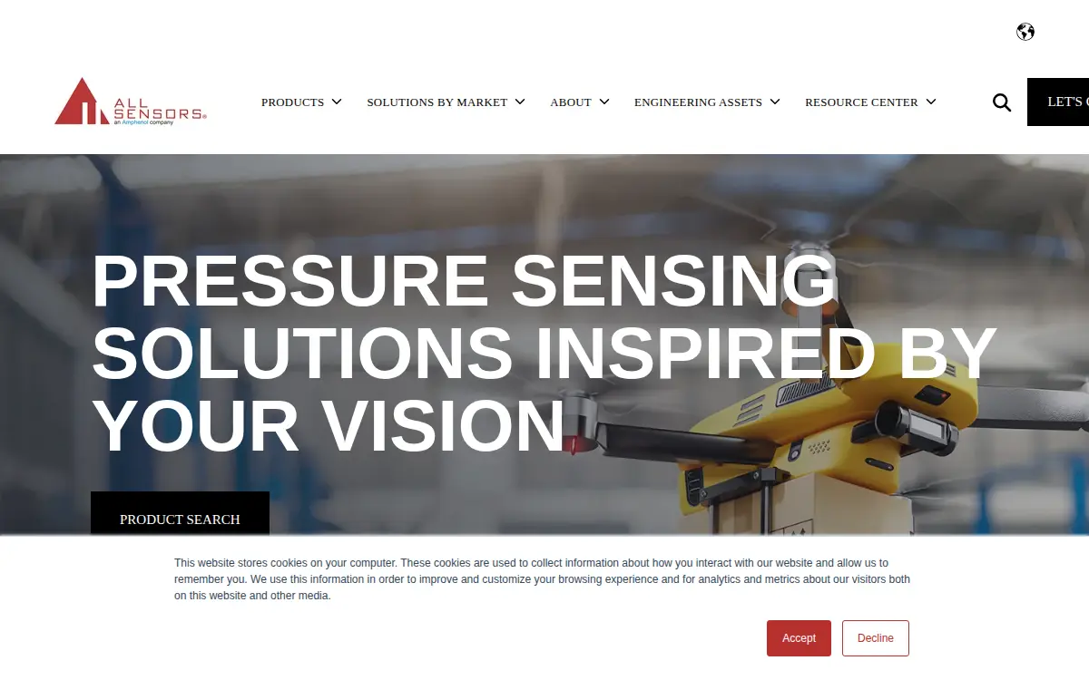 Homepage of All Sensors Corporation