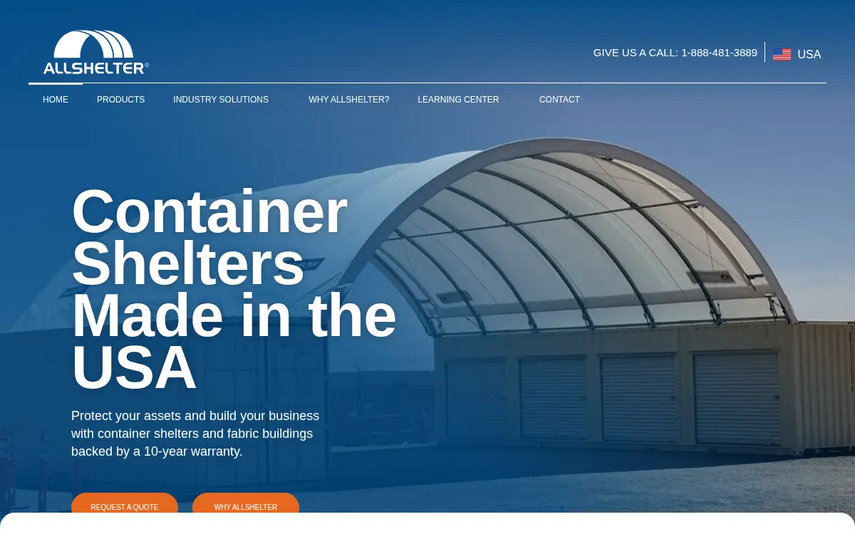 Homepage of Allshelter LLC
