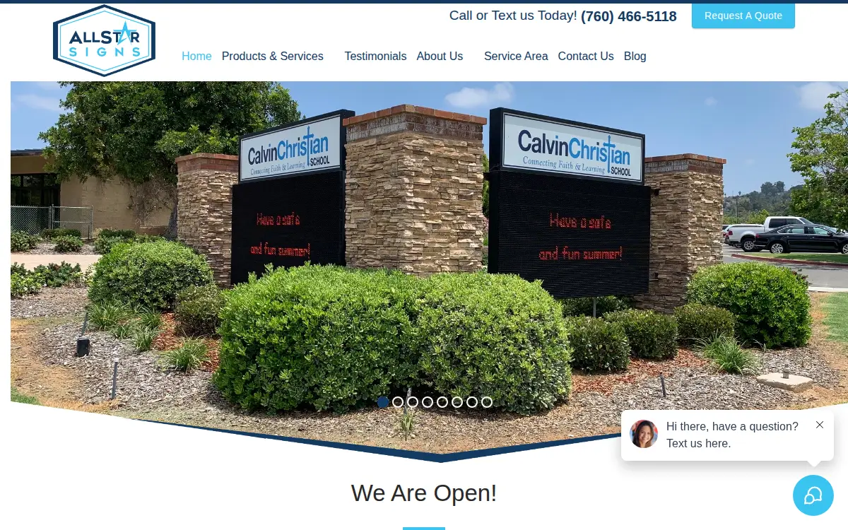 Homepage of All Star Signs, INC