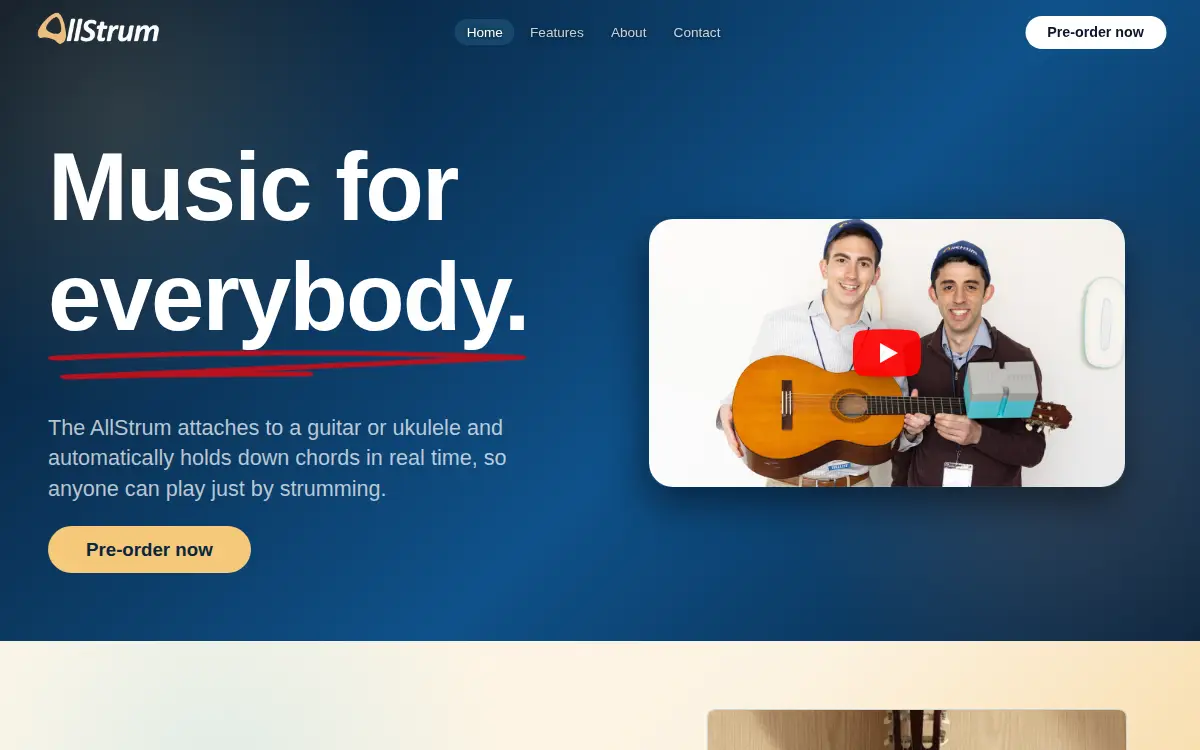 Homepage of Allstrum INC.
