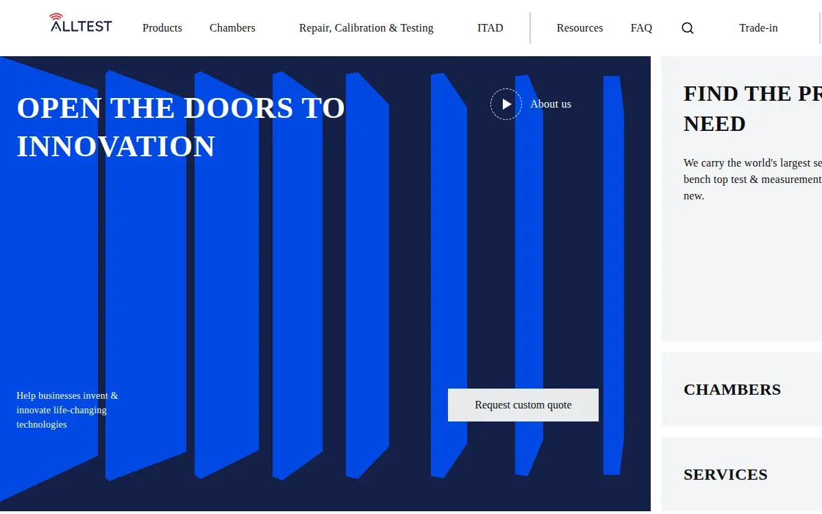 Homepage of Alltest Instruments, INC.