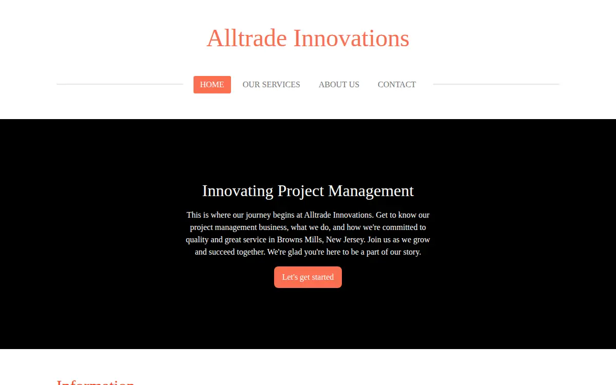 Homepage of Alltrade Innovations LLC