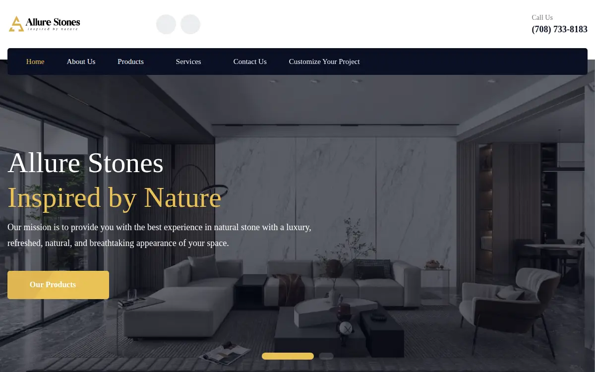 Homepage of Allure Stones LLC