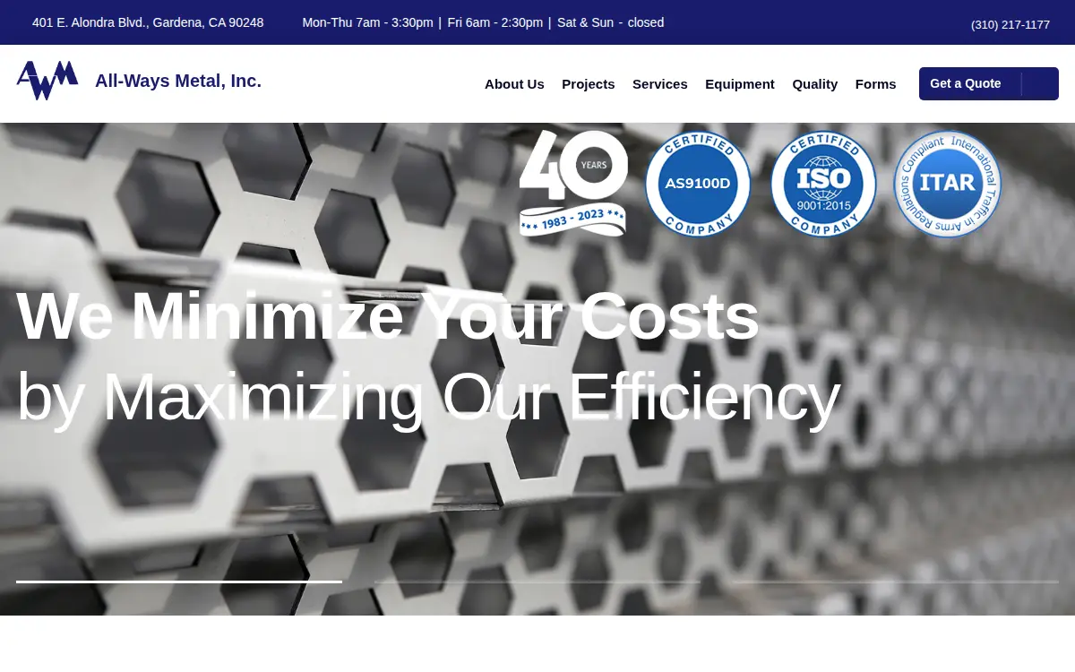 Homepage of All-ways Metal, INC.