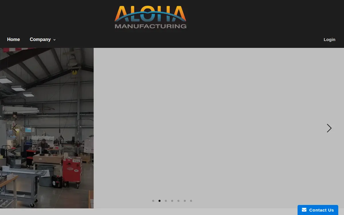 Homepage of Aloha Products, LLC