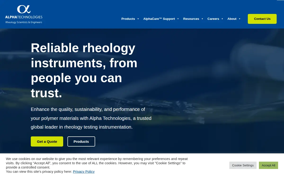 Homepage of Alpha Technologies Services LLC