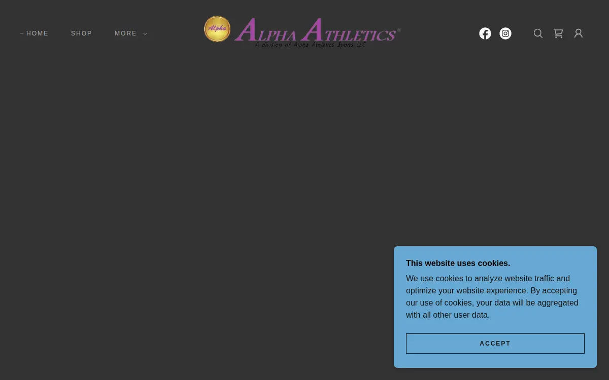 Homepage of Alpha Athletics Sports LLC