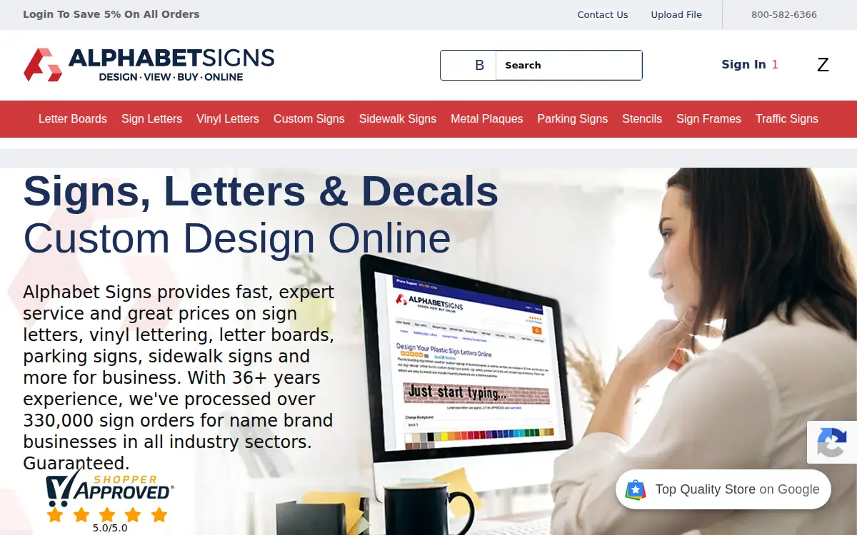 Homepage of Alphabet Signs INC