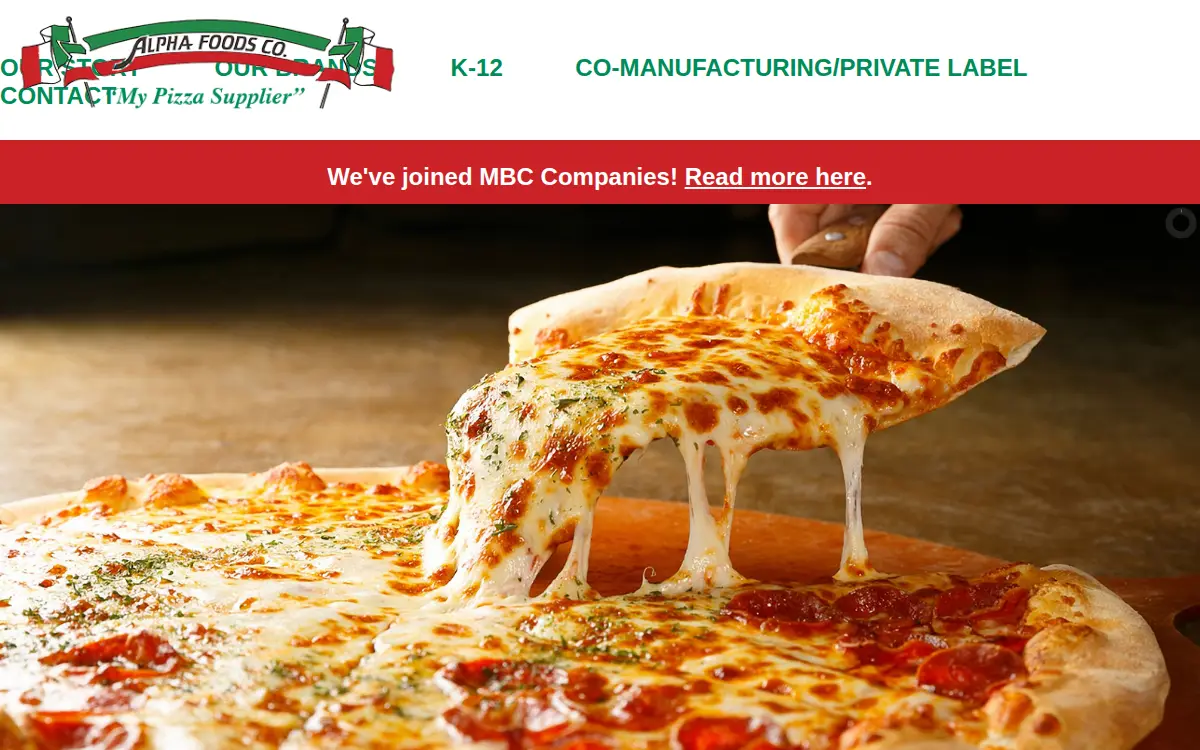 Homepage of Alpha Foods CO.