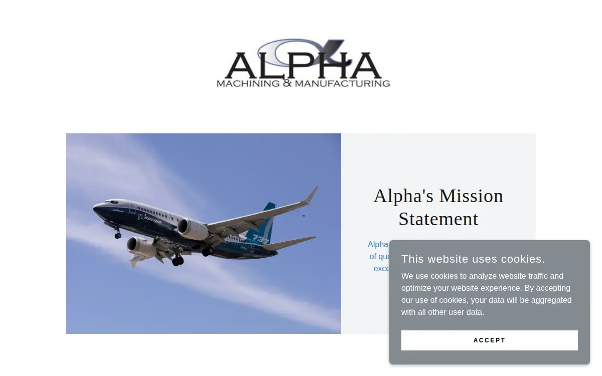 Homepage of Alpha Machining & Manufacturing, INC.