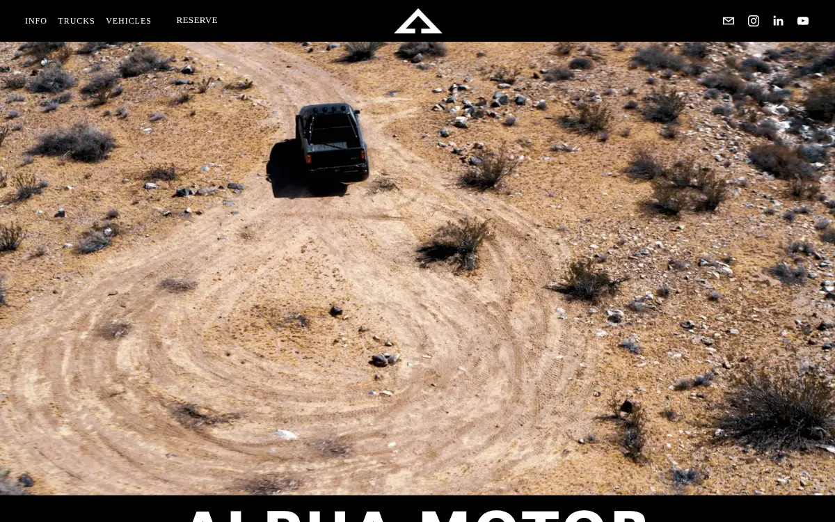 Homepage of Alpha Motor Corporation